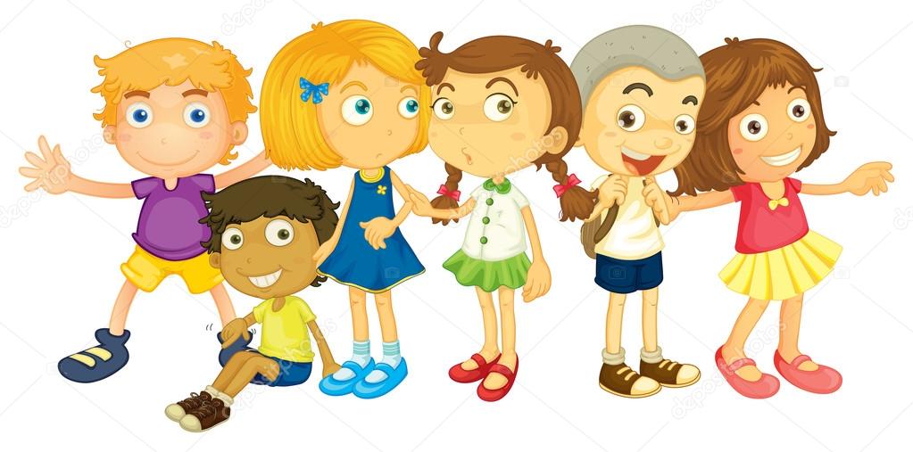 Many school children standing in group Stock Vector Image by ©interactimages #95173980 Many school children standing in group Stock Vector Image by ©interactimages #95173980
