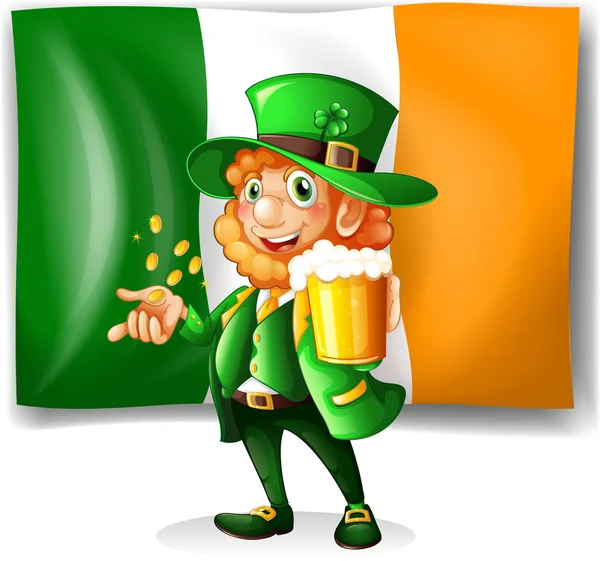 Hombre irlandés bebiendo cerveza — Vector de stock