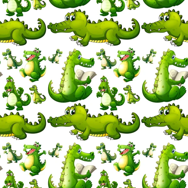 Crocodile sans couture faisant des activités — Image vectorielle