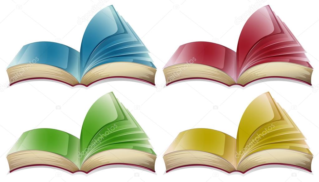Books in four different colors