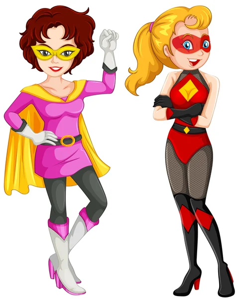 Two superheroes wearing masks — Stock Vector