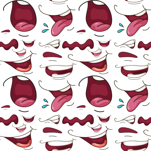 Άνευ ραφής διαφορετικές εκφράσεις του στόματος — Διανυσματικό Αρχείο