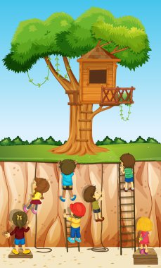 Uçurumdan aşağı tırmanma çocuk