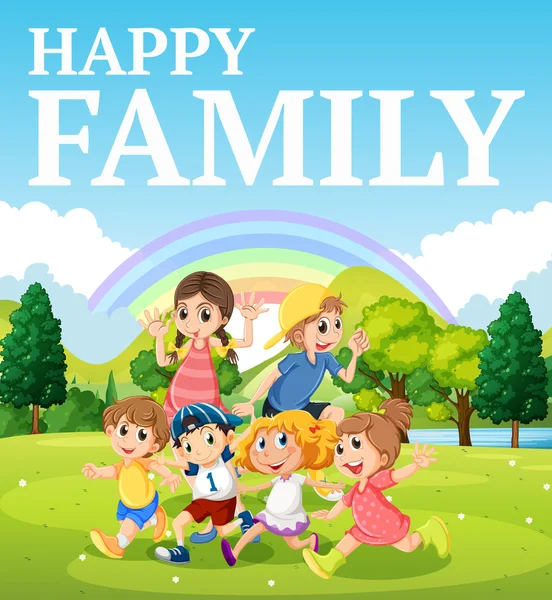 Family playing in the park — Stock Vector