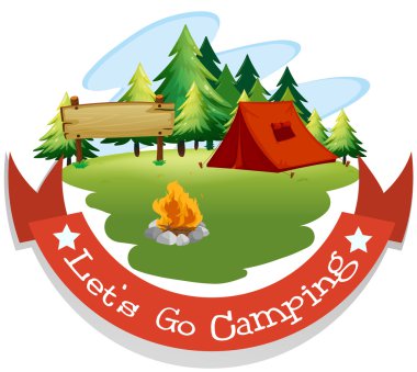Kamp tema ile banner tasarımı