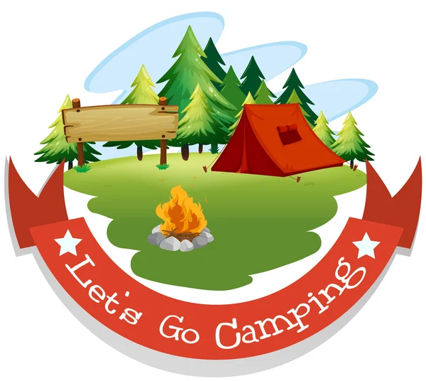 Bannerdesign mit Camping-Thema — Stockvektor