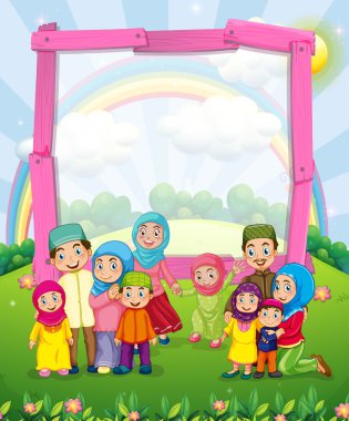 Müslüman aile ile sınır tasarlamak