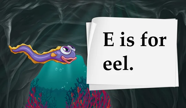 Bokstav E er for ål – stockvektor