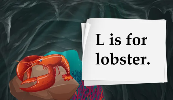 字母 L 是龙虾 — 图库矢量图片