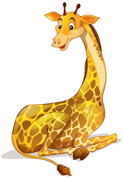 Söt giraff sitter ensam — Stock vektor