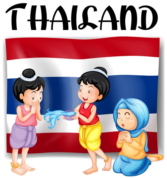 Thaise festivals en vlag — Stockvector