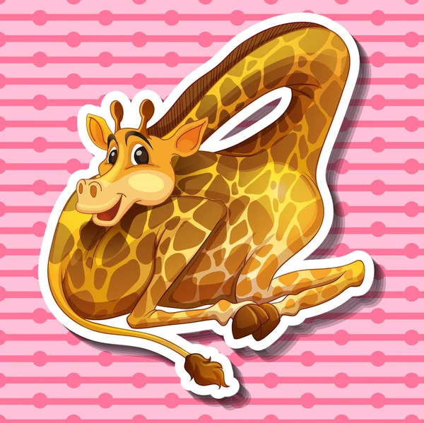 Schattig giraffe met haar nek gevouwen — Stockvector