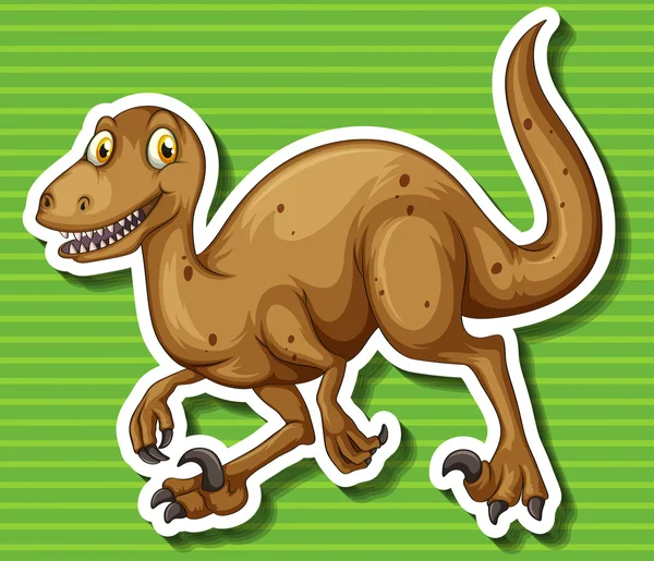 Brown dinosaur with sharp claws — Stock Vector