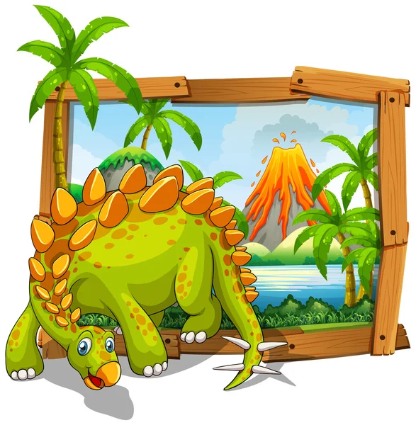 Dinosaur living by the lake — Stock Vector