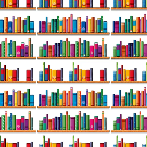 Seamless books on the shelf — Stock Vector