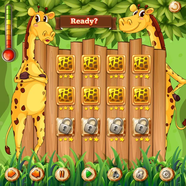 A háttérben két zsiráfok játék sablon — Stock Vector