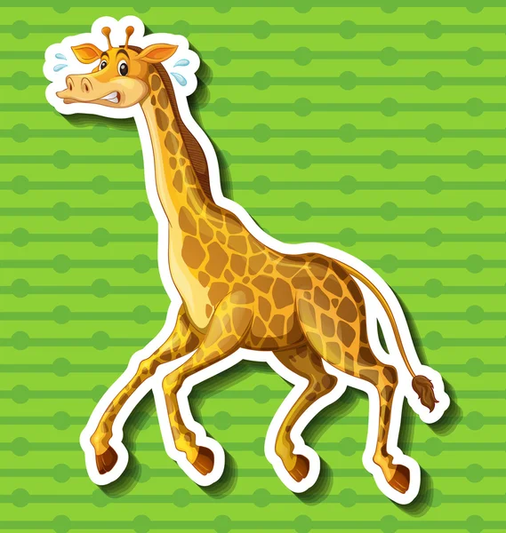 Girafe fuyant sur fond vert — Image vectorielle