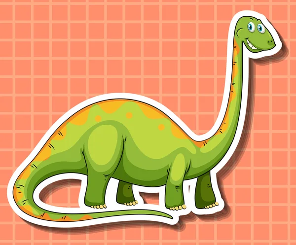 Green dinosaur with long neck — Stock Vector