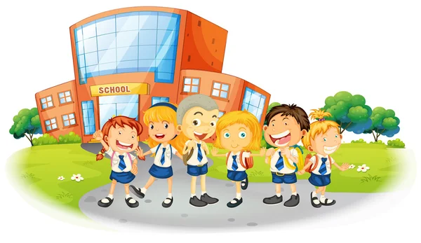 Dzieci w szkole jednolity szkole — Wektor stockowy