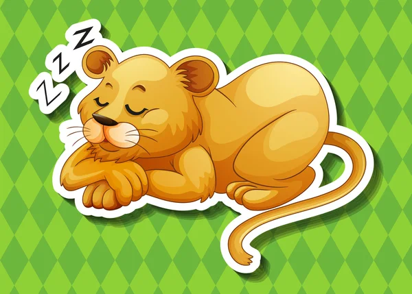 Lion cub sleeping alone — Stock Vector