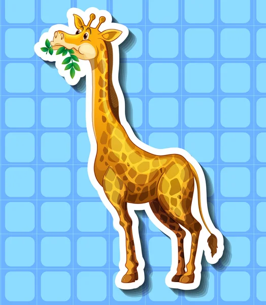 Cute giraffe chewing the leaves — Stock Vector