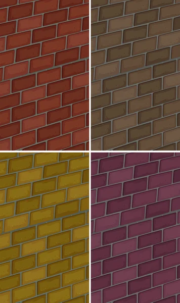 Parede de tijolo em quatro cores Ilustrações De Stock Royalty-Free