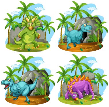 Dört dinozorlar alanında ayakta