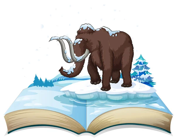 Libro de mamut en iceberg — Archivo Imágenes Vectoriales