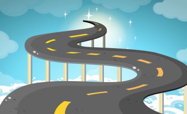 Bulutların üzerinde boş yol