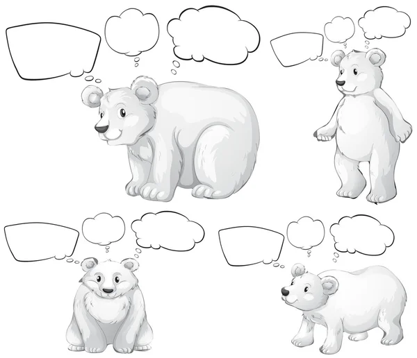 Polar bear and speech bubbles — Stock Vector