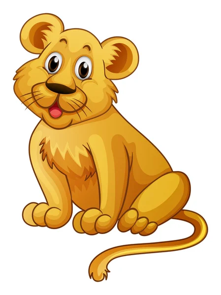 Little lion with happy face — Stock Vector