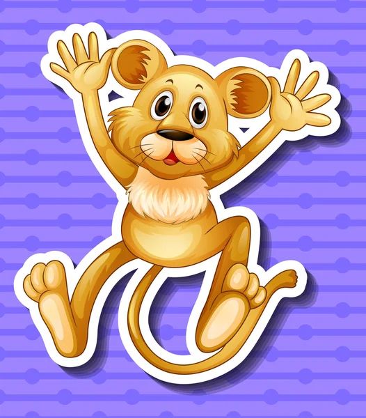 Pequeno filhote de leão com rosto feliz Ilustrações De Stock Royalty-Free