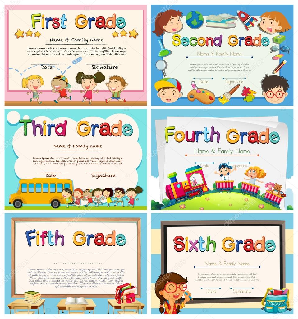Certificates for children in primary school