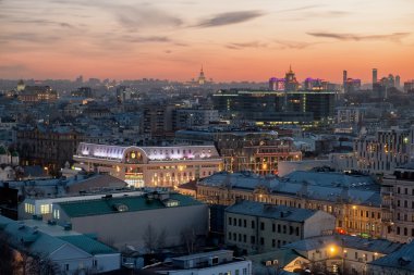 View to the Moscow at the sunset.