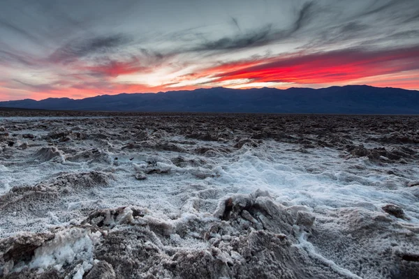Sunset at the Badwater Basin. — Stock Photo, Image