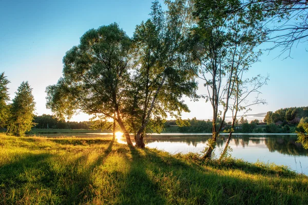 Tidigt på morgonen på en sjö — Stockfoto