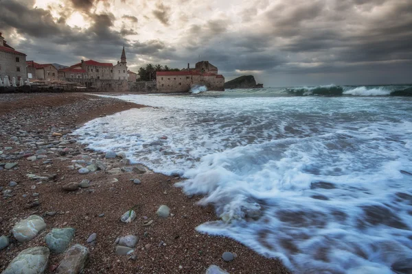 Budva old town in the morning. — Stockfoto