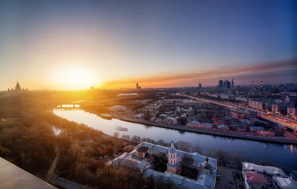 Night to day concept image  in Moscow. — Stock Photo, Image