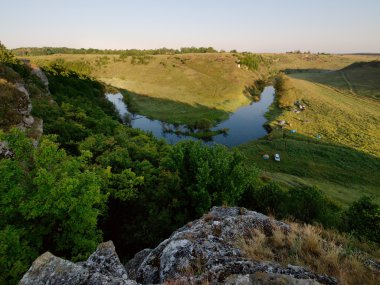 Landscape with river in a gorge