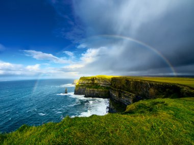 Rainbow above Cliffs of Moher.