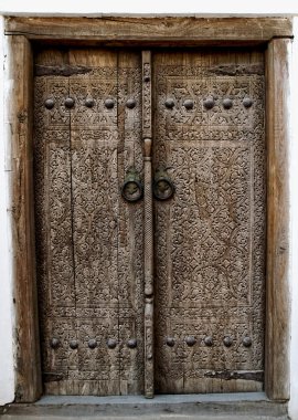 Door with ancient floral patten.