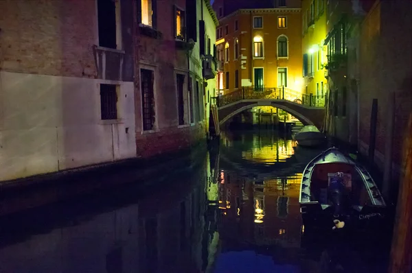 Night view of the Venice town — 图库照片