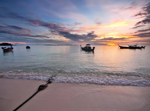 Three Thai longtail boats — Stok fotoğraf