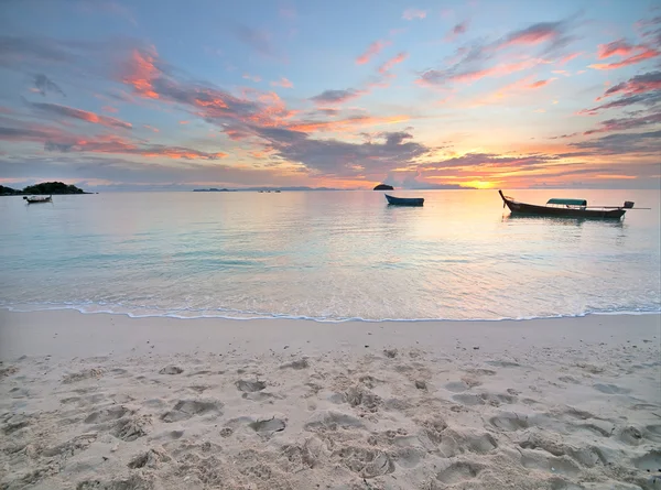 Three Thai longtail boats — Stok fotoğraf