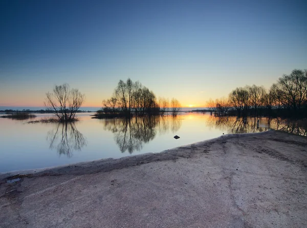 Hight water at Oka river — 图库照片