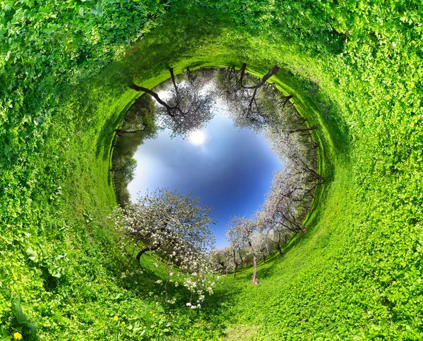 Panoramic image looks like planet. — ストック写真