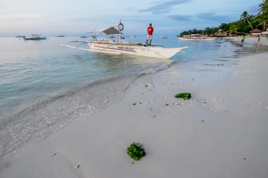 Pump boat near the beach