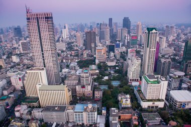 Bangkok ufuk çizgisinin Panorama manzarası