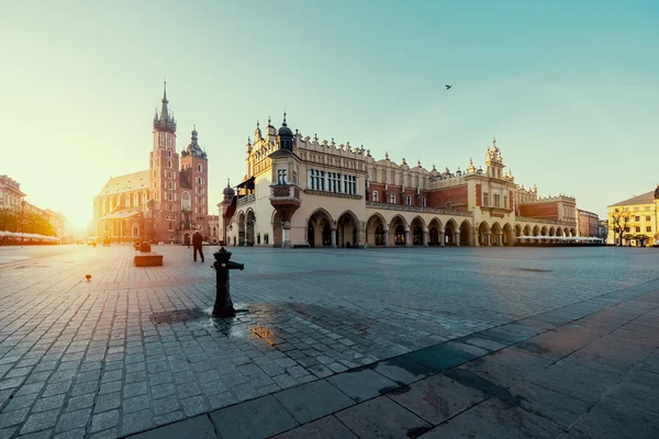 Krakow şehrinde Pazar Meydanı — Stok fotoğraf