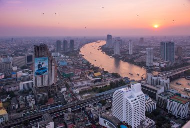 Bangkok ufuk çizgisinin Panorama manzarası